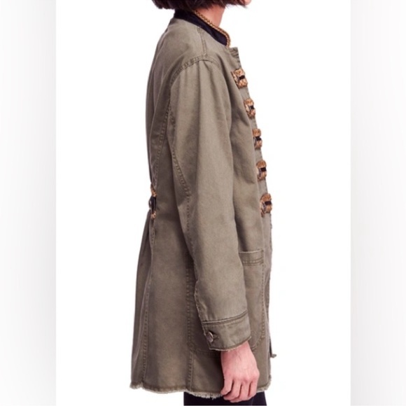 *NWT* FREE PEOPLE Passenger Jacket in Olive Green/Gold Rope/Black Velvet — S - Picture 5 of 13
